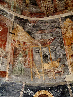 Macedonia (the former yugoslav republic of macedonia, fyrm) frescoes in the orthodox church of the monastery of saint naum. Lake ohrid