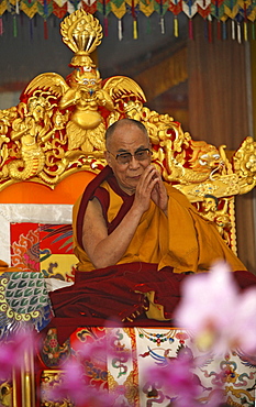 Hh dalai lama giving the kalachakra-religious teachings. Kalachakra initiation in bodhgaya, india  