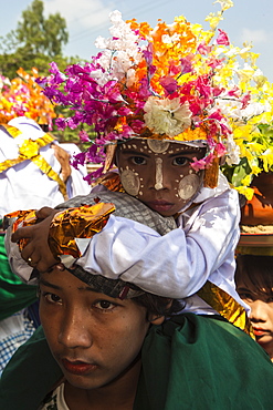 Shin Pyu, Buddhist novitiation ceremony on outskirts of Yangon (Rangoon), Myanmar (Burma), Asia