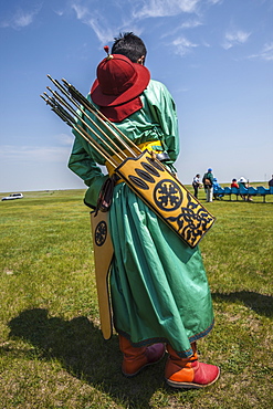 Archery at Naadam Festival, Mongolia, Central Asia, Asia