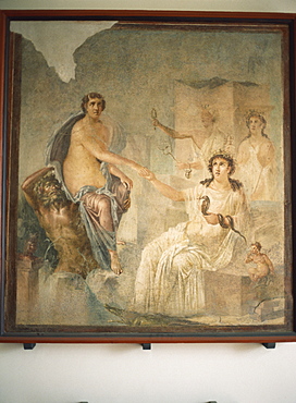 Fresco from Pompeii of Lo received by Isis at Canopus, Archaeological Museum, Naples, Italy, Europe