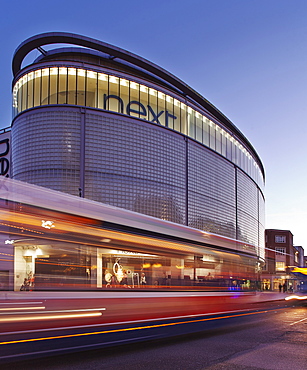 A dusk view of a department store in Exeter, Devon, England, United Kingdom, Europe