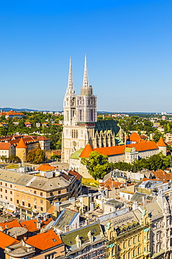 View of the Cathedral of the Assumption of the Blessed Virgin Mary, Zagreb, Croatia, Europe