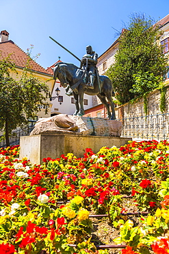 Saint George slaying The Dragon monument, Zagreb, Croatia, Europe