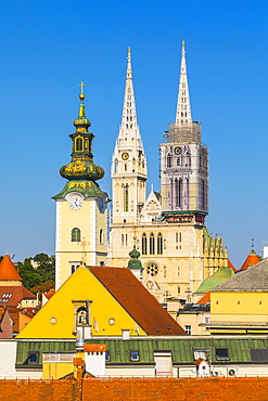 View of the Cathedral of the Assumption of the Blessed Virgin Mary, Zagreb, Croatia, Europe