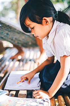 Primary school, Pong Teuk, Cambodia, Indochina, Southeast Asia, Asia