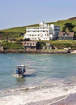 Burgh Island Hotel and Sea Tractor, Devon, United Kingdom, Europe, Europe