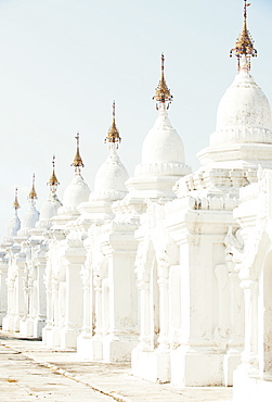 The world's largest book, set in stone, in the grounds of the Kuthodaw pagoda at the foot of Mandalay Hill, Myanmar (Burma), Asia