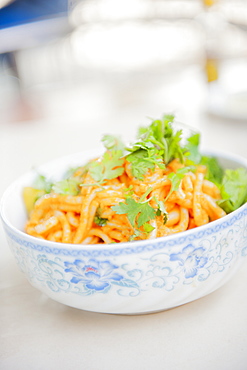 Traditional Burmese noodle dish, Myanmar (Burma), Asia