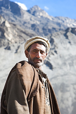 A man photographed near Skardu, Gilgit-Baltistan, Pakistan, Asia