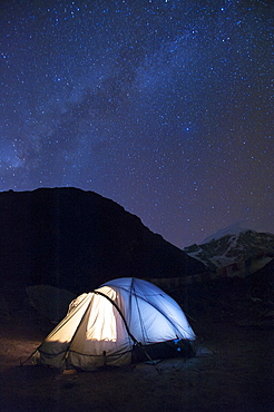 Camping at Jangothang along the Laya-Gasa trek in Bhutan, Asia