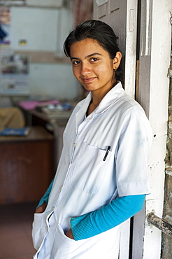 A nurse at Gorkha district hospital in Nepal, Asia