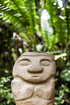 An ancient stone statue, San Agustin Archaeological Park, UNESCO World Heritage Site, Colombia, South America