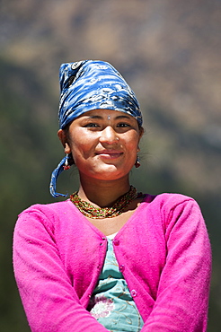 A Nepali girl from the remote Dolpa region, Nepal, Asia