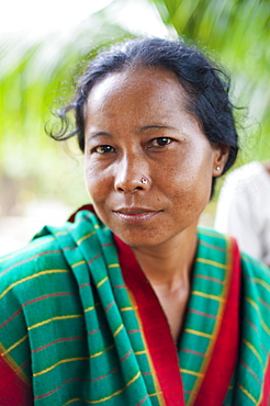 A woman from Rangamati wearing traditional clothes, Chittagong Hill Tracts, Bangladesh, Asia