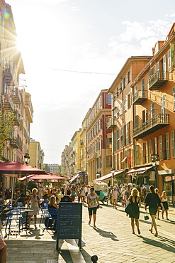 Street in the Old Town, Vieille Ville, Nice, Alpes-Maritimes, Cote d'Azur, Provence, French Riviera, France, Mediterranean, Europe