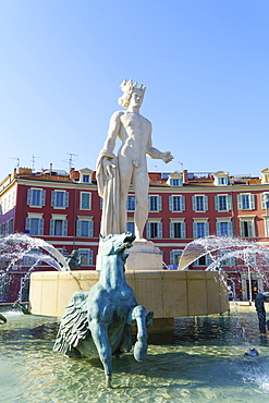 Fontaine du Soleil, Place Messina, Old Town, Nice, Alpes-Maritimes, Cote d'Azur, Provence, French Riviera, France, Mediterranean, Europe