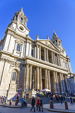 St. Paul's Cathedral, West Portico, London, England, United Kingdom, Europe