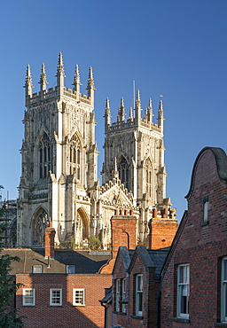 York Minster west bell towers, York, North Yorkshire, England, United Kingdom, Europe