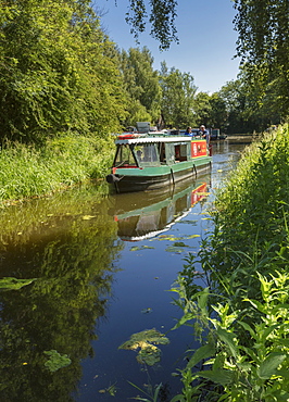 Boat on Pocklington Canal in the East Riding of Yorkshire, England, United Kingdom, Europe