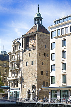 Tour de L'ile (Clock Tower), Geneva, Switzerland, Europe