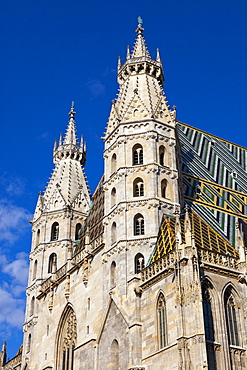 Romanesque Towers of St. Stephen's Cathedral, UNESCO World Heritage Site, Stephansplatz, Vienna, Austria, Europe