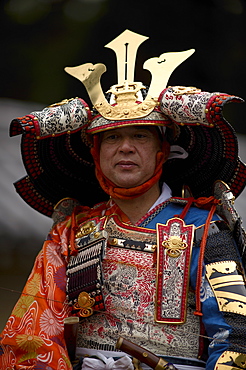 Warrior in full gear during the Jidai Festival, Kyoto, Japan, Asia