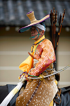 Mounted yabusame archer, Jidai festival, Kyoto, Japan, Asia