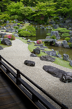 The rock garden of Sanpo-in temple, Kyoto, Japan, Asia