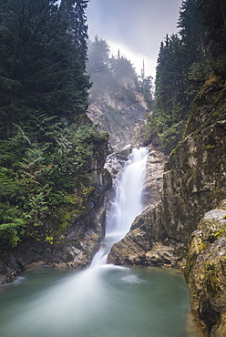 Bear Creek Falls waterfall, Glacier National Park of Canada, British Columbia, Canada, North America