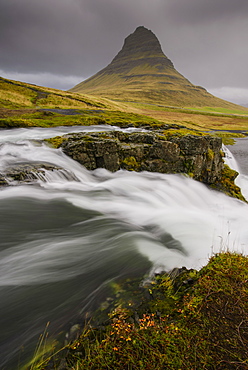 Kirkjufellsfoss in autumn on the Snaefellsness Peninsula, Iceland, Polar Regions