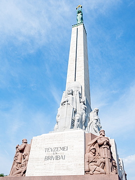 The Freedom Monument honors people killed during the Latvian War of Independence, Riga, Latvia, Baltics, Europe