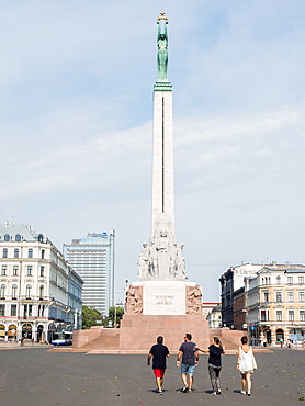 The Freedom Monument honors people killed during the Latvian War of Independence, Riga, Latvia, Baltics, Europe