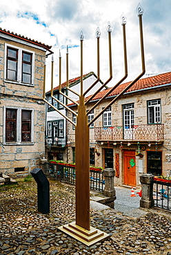 Giant menorah in Belmonte, Castelo Branco, Portugal, Europe