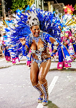 Samba Dancer at the Carnival Parade in Niteroi, State of Rio de Janeiro, Brazil, South America