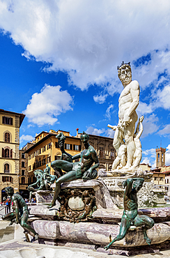 Fountain of Neptune, Piazza della Signoria, Florence, Tuscany, Italy, Europe