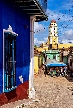 View towards San Francisco Convent Church Tower, Trinidad, UNESCO World Heritage Site, Sancti Spiritus Province, Cuba, West Indies, Caribbean, Central America