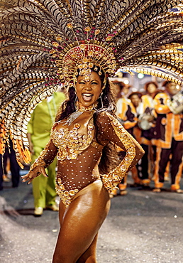 Samba dancer in the Carnival Parade, City of Rio de Janeiro, Rio de Janeiro State, Brazil, South America