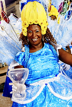 Samba dancer in the Carnival Parade, City of Rio de Janeiro, Rio de Janeiro State, Brazil, South America