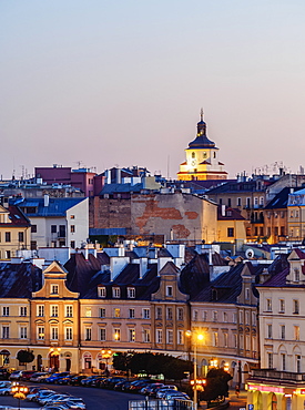 Old Town skyline at twilight, City of Lublin, Lublin Voivodeship, Poland, Europe