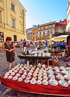 Flea Market on the Market Square, Old Town, Lublin, Lublin Voivodeship, Poland, Europe