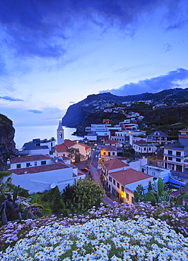 Twilight view of the Camara de Lobos, Madeira, Portugal, Atlantic, Europe