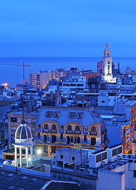 Elevated view of the Old Town, Montevideo, Uruguay, South America