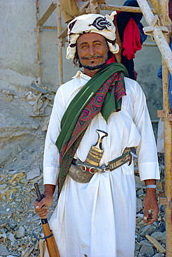 Portrait of Dhofari tribesman, Salalah Fort, Oman, Middle East