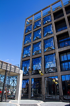 Window cleaning at the Silo Hotel, Cape Town, South Africa, Africa