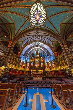 Interior view, Notre Dame Basilica, Montreal, Quebec, Canada, North America