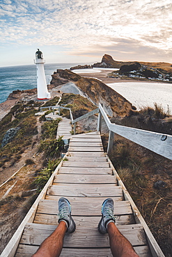 Castlepoint (Castle Point) Lighthouse, Wellington region, North Island, New Zealand, Pacific