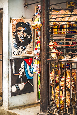 Souvenirs for sale in a market in La Habana (Havana), Cuba, West Indies, Caribbean, Central America