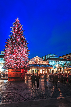 Christmas tree, Covent Garden, London, England, United Kingdom, Europe