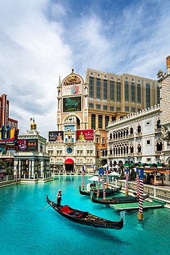 View of canal from The Venetian Hotel and Casino, The Strip, Las Vegas Boulevard, Las Vegas, Nevada, United States of America, North America